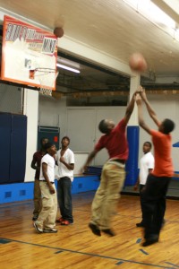 Logan PAL regulars compete in a game of three-on-three.