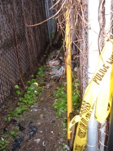 The crime scene where the alleged rape occurred.