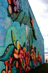 Murals such as this three-dimensional mural are part of the beautification that LLLCA has been employing throughout the neighborhood.