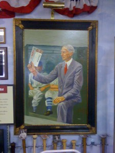 Painting of Connie Mack, Manager and Owner of the Philadelphia Athletics for over 50 years.